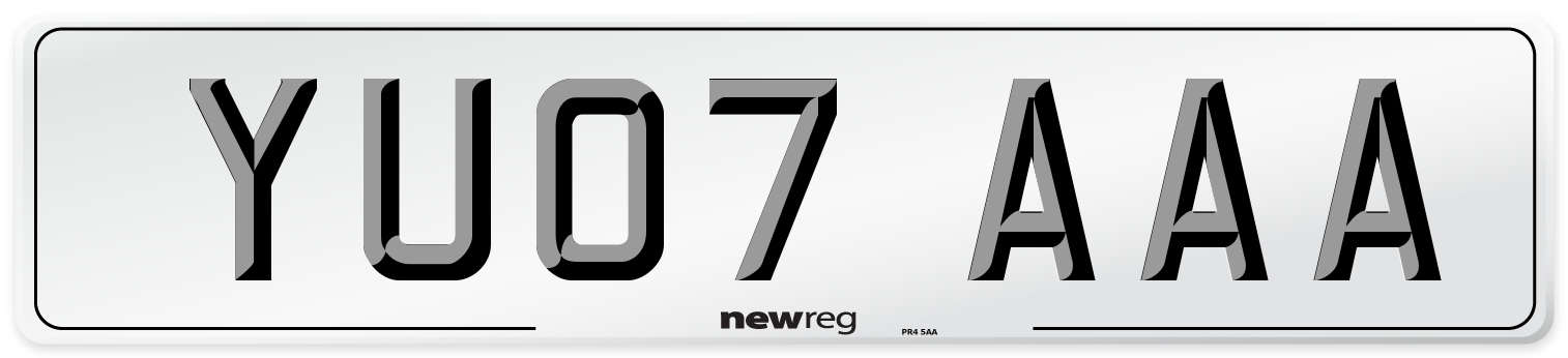 YU07 AAA Number Plate from New Reg